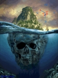 skull in water