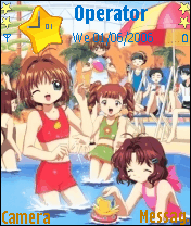 sakura in swimingpool