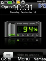 Style green animated phone