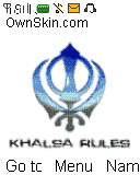 khanda blue white