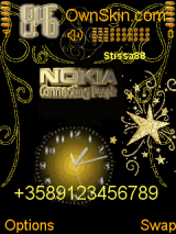 ANIMATED NOKIA clock gold 